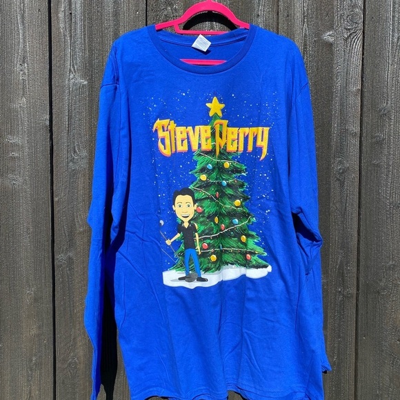 Steve Perry Holiday Christmas Long Sleeve Tee 3X - Picture 4 of 4